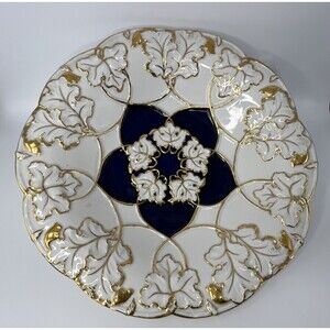 Beautiful Meissen Serving Bowl, Cobalt, Gold and White 11.5”